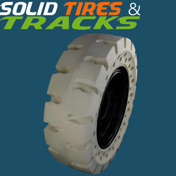 10-16.5 Non-Marking Solid Skid Steer Tires - Severe Duty White